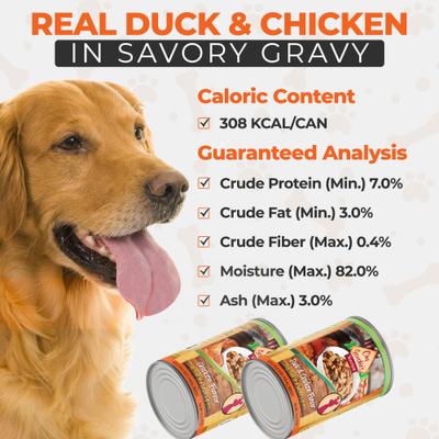 Chef Scoochies Recipe Variety Pack Real Chicken & Duck in Savory Gravy Wet Dog Food, 14-oz can, case of 6