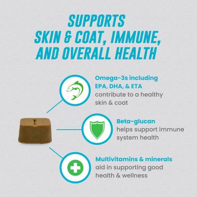 Welactin Daily Omega-3 Soft Chews Skin & Coat Supplement for Dogs, 60 count