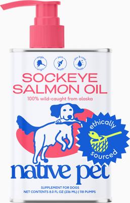 Sockeye Salmon Flavored Oil Skin & Coat Health Liquid Supplement for Dogs & Cats, 8-fl oz
