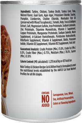 Grain-Free Turkey & Chicken Recipe Pate Wet Canned Food for Cats & Kittens, 12.5-oz, case of 12