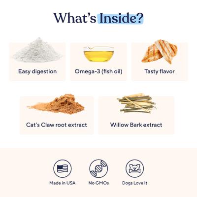 Pain Management Bacon Flavor Chews Dog Supplement, 180 count