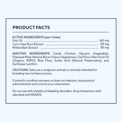 Pain Management Bacon Flavor Chews Dog Supplement, 180 count