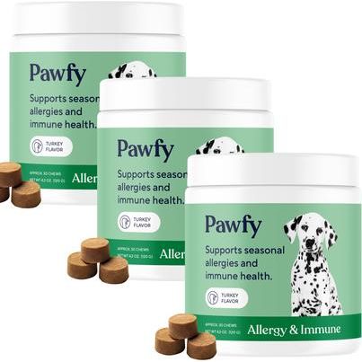 Suplemento para perros con sabor a pavo para alergias e inmunidad, 30 unidades