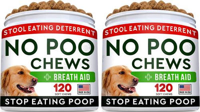 No Poo & Coprophagia Stool Eating Deterrent Gut Health & Immune Support Chew Supplement for Dogs, 240 count