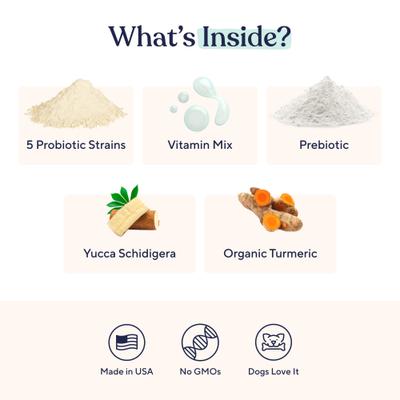 Turkey & Bacon Flavored Chews Probiotic Supplement for Dogs, 30 count, 90 count