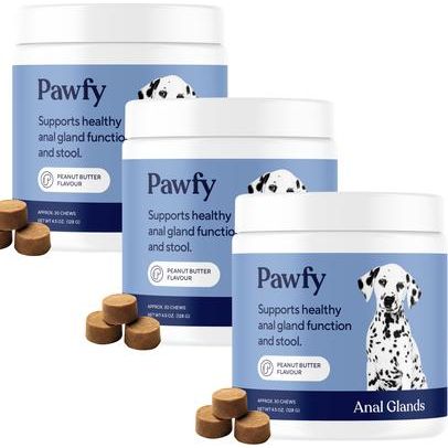 Suplemento para la glándula anal con sabor a mantequilla de maní para perros, 30 unidades