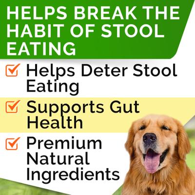 No Poo & Coprophagia Stool Eating Deterrent Gut Health & Immune Support Chew Supplement for Dogs, 240 count