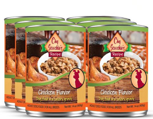 Chef Scoochies Recipe Real Chicken in Savory Gravy Wet Dog Food, 14-oz can, case of 6