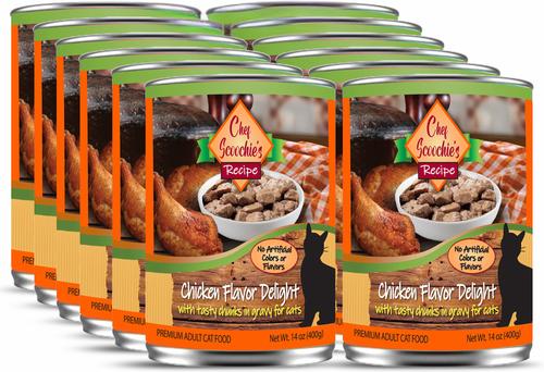 Chef Scoochies Recipe with Real Chicken Chunks in Savory Gravy Wet Cat Food, 14-oz can, case of 12