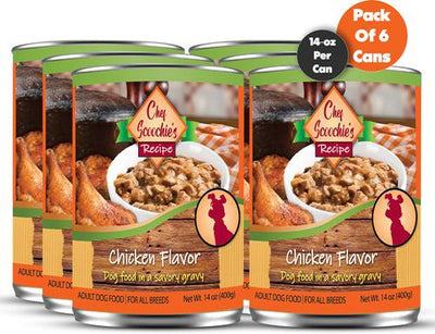 Chef Scoochies Recipe Real Chicken in Savory Gravy Wet Dog Food, 14-oz can, case of 6