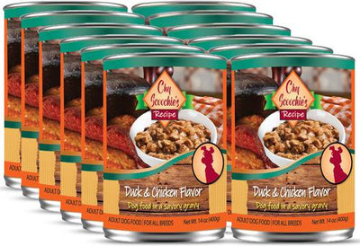 Chef Scoochies Recipe with Real Duck & Chicken in Savory Gravy Wet Dog Food, 14-oz can, case of 12