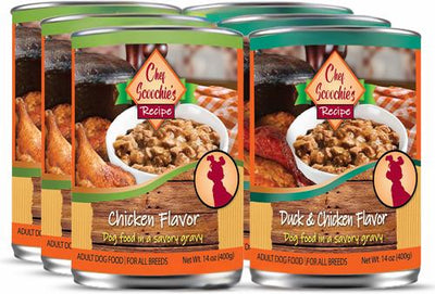 Chef Scoochies Recipe Variety Pack Real Chicken & Duck in Savory Gravy Wet Dog Food, 14-oz can, case of 6
