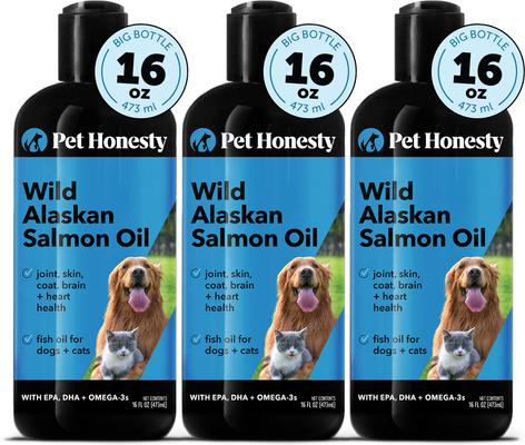 Wild Alaskan Salmon Oil Omega-3 & Joint Supplement for Dogs & Cats, 16-fl oz bottle, bundle of 3
