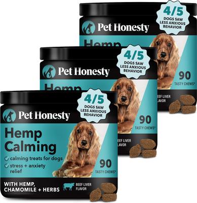 Hemp Calming Beef Flavored Calming & Anxiety Chews Supplement for Dogs, 270 count