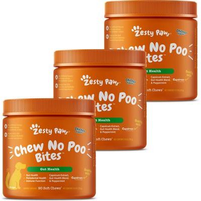 Chew No Poo Bites, Suplemento digestivo previene la coprofagia, sabor Pollo, Perros, 180 chews