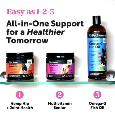 Senior Multivitamin Duck Flavored Soft Chews Digestive Support for Senior Dogs, 90 count, 270 count