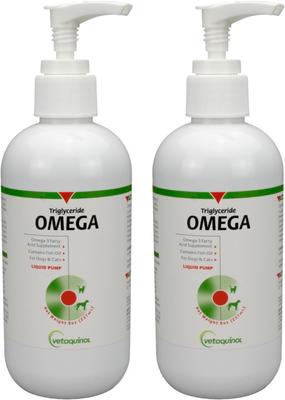 Triglyceride OMEGA Omega-3 Fatty Acid Liquid Supplement for Cats & Dogs, 2 count