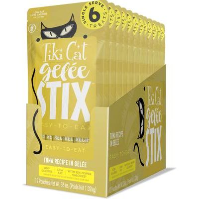 Stix Gelee Tuna Lickable Cat Treat, bolsa de 3 oz, paquete de 6