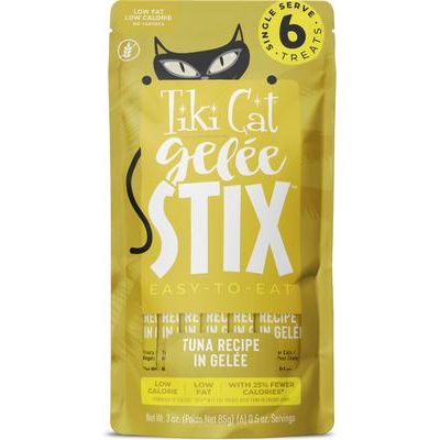 Stix Gelee Tuna Lickable Cat Treat, bolsa de 3 oz, paquete de 6