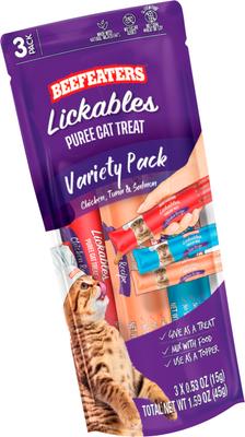 Lickables Salmon Puree Recipe Cat Treat, 1.59-oz bag, case of 12