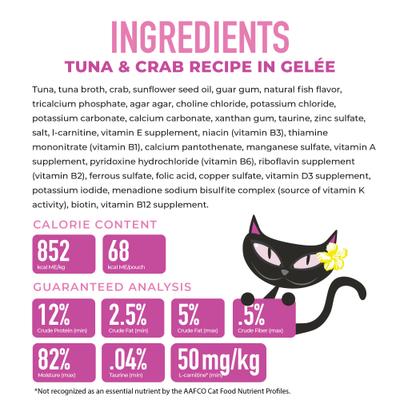 Gelee Tuna & Crab Grain-Free Wet Cat Food, 2.8-oz pouch, case of 12
