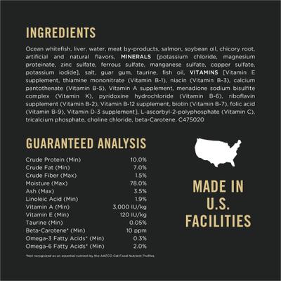 Prime Plus Adult 7+ Ocean Whitefish & Salmon Entree Classic Canned Cat Food, 3-oz, case of 24