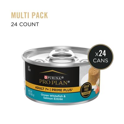 Prime Plus Adult 7+ Ocean Whitefish & Salmon Entree Classic Canned Cat Food, 3-oz, case of 24