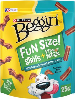 Purina Beggin' Strips & Stix Bacon & Peanut Butter Flavor Soft & Chewy Dog Treats, 6-oz pouch