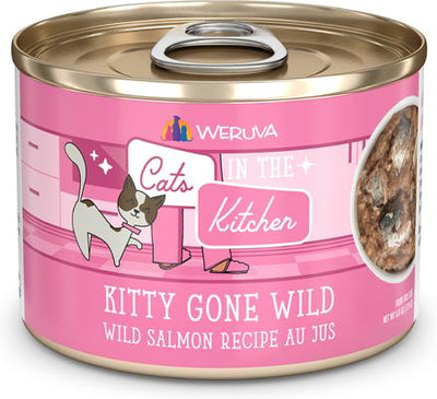Cats in the Kitchen Kitty Gone Wild Salmon Au Jus Grain-Free Wet Cat Food, 6-oz, case of 24