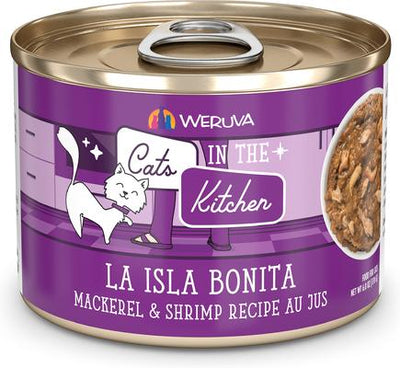 Cats in the Kitchen La Isla Bonita Mackerel & Shrimp Au Jus Grain-Free Canned Cat Food, 6-oz, case of 24