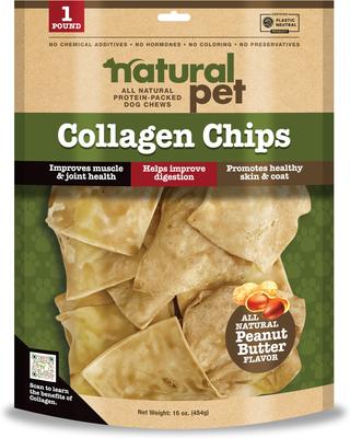 Galletas masticables naturales con colágeno para perros, bolsa de 16 oz