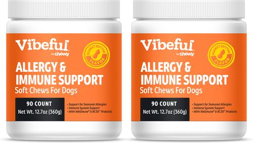Allergy & Immune Support Peanut Butter Flavored Soft Chews Allergy & Immune Supplement for Dogs, 14 count