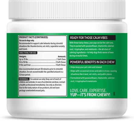 Calming Melatonin Turkey Flavored Soft Chews Calming Supplement for Dogs, 90 count, bundle of 2