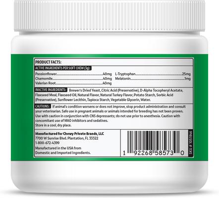 Calming Melatonin Turkey Flavored Soft Chews Calming Supplement for Dogs, 90 count, bundle of 2