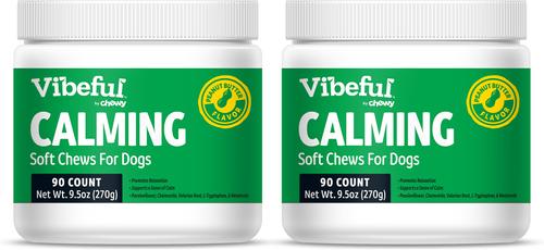 Calming Melatonin Turkey Flavored Soft Chews Calming Supplement for Dogs, 90 count, bundle of 2