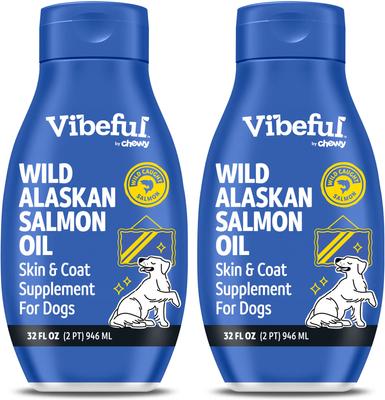 Wild Alaskan Salmon Oil Formula Liquid Skin & Coat Supplement for Dogs and Cats, 32-fl oz bottle, bundle of 2