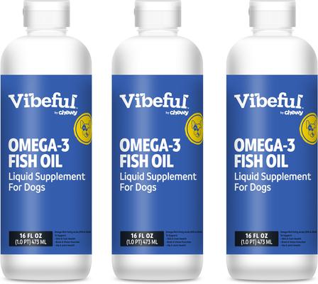 Omega-3 Fish Oil Liquid Skin & Coat Supplement for Dogs, 16-oz, bundle of 3