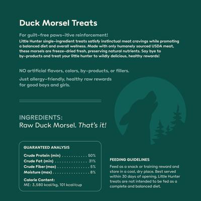 Duck Morsel Grain-Free Freeze-Dried Dog Treats, 2-oz bag