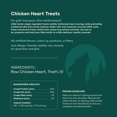 Chicken Heart Grain-Free Freeze-Dried Dog Treats, 2-oz bag