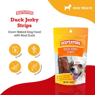 Duck Strips Jerky Dog Treats, 1.58-oz bag, case of 12