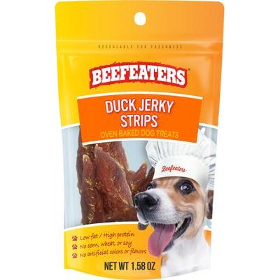 Tiras de pato para golosinas de carne seca para perros, bolsa de 1.58 oz, caja de 12