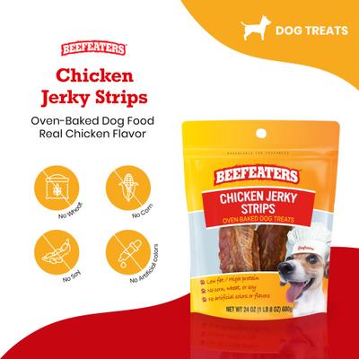 Tiras de pollo en golosinas para perros, bolsa de 24 oz