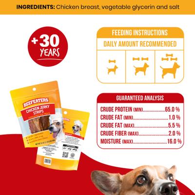 Tiras de pollo en golosinas para perros, bolsa de 24 oz