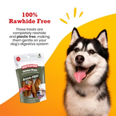 Chicken Wraps Rawhide Free Dog Treat, 1.76-oz bag, case of 12
