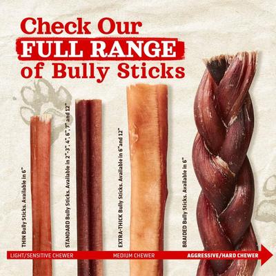 6-inch Select Bully Sticks Dog Treats, 1-lb bag