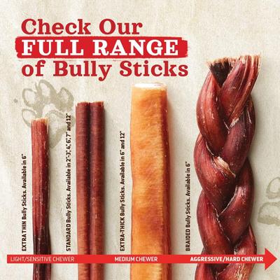 12-inch Braided Bully Stick Dog Treats, 5 count
