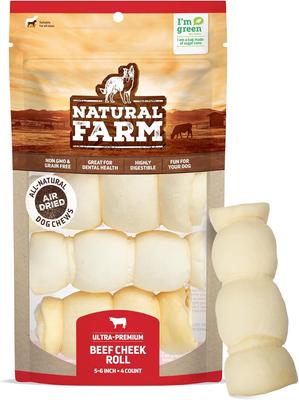 5 to 6-inch Cheek Roll Dog Chews, 4 count