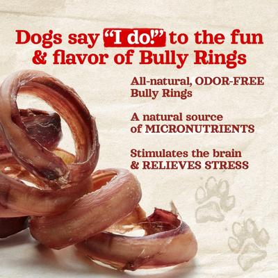 Golosinas para perros Bully Rings de 3 a 4 pulgadas, 10 unidades