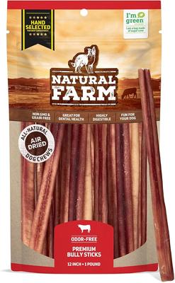 12-inch Select Bully Sticks Dog Treats, 1-lb bag