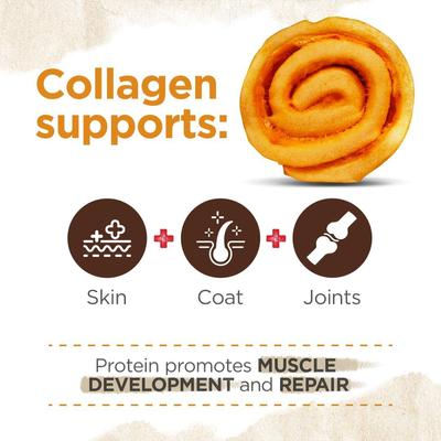 5 to 6-inch Cheek Roll Peanut Butter Flavor Dog Chews, 4 count